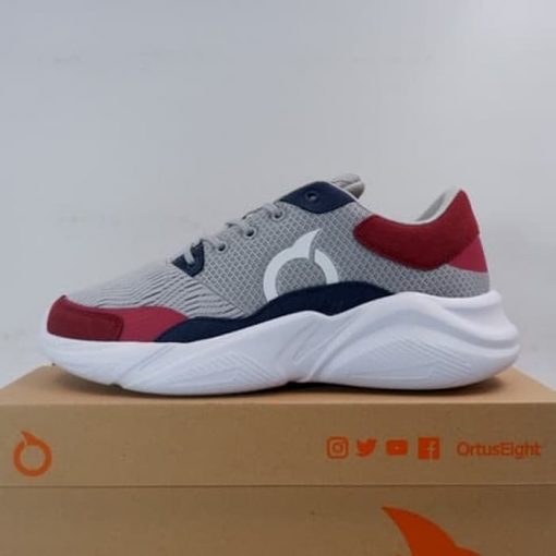 Sepatu Lari/Running OrtusEight Granada Ash Navy Maroon 11030037 Ori Murah