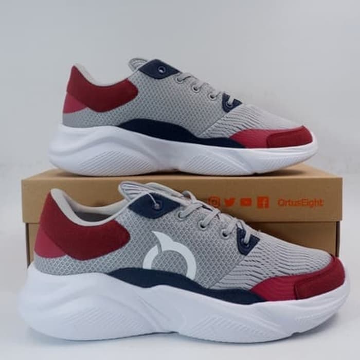  Sepatu  Lari  Running OrtusEight Granada Ash Navy Maroon 