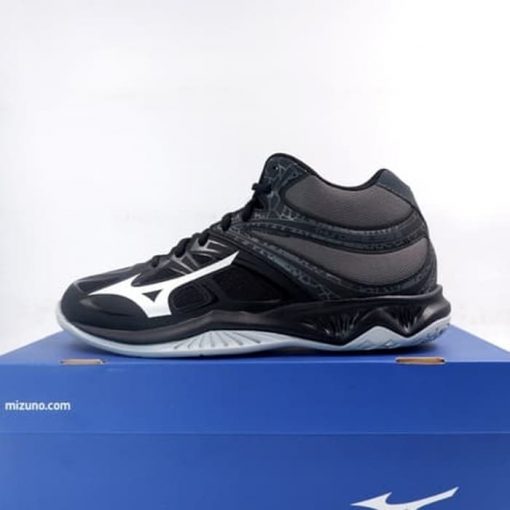 Sepatu Volley Voli Mizuno Thunder Blade 2 MID Black Silver V1GA197597 Ori Murah