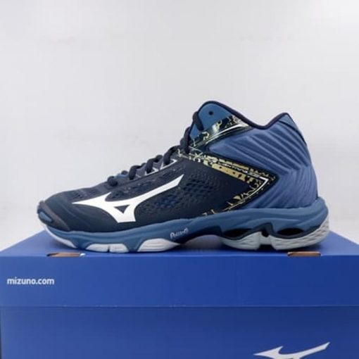 Sepatu Volley Voli Mizuno Wave Lightning Z5 MID Blueberry V1GA190598 Ori Murah