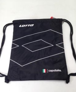 Tas Sepatu Lotto Capolista String Bag Gymsack Black L13150008 Original Murah