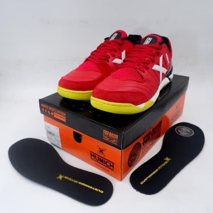 Jual Sepatu  Futsal  Munich  Prisma  02 Red White Yellow 