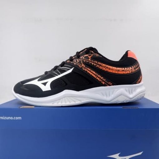 Sepatu Volley Voli Mizuno Thunder Blade 2 Black White Orange V1GA197053 Ori Murah