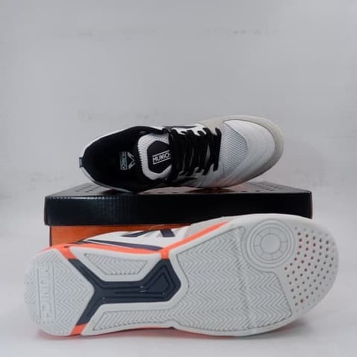 Jual Sepatu  Futsal  Munich Prisma 01 White Orange 3116001 