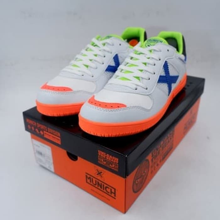 Jual Sepatu  Futsal  Munich  Continental  V2 09 White Orange 