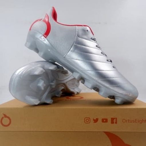 Sepatu Bola Ortuseight Ortus Eight Cygnus FG Silver Red 11010155 Original BNIB Murah