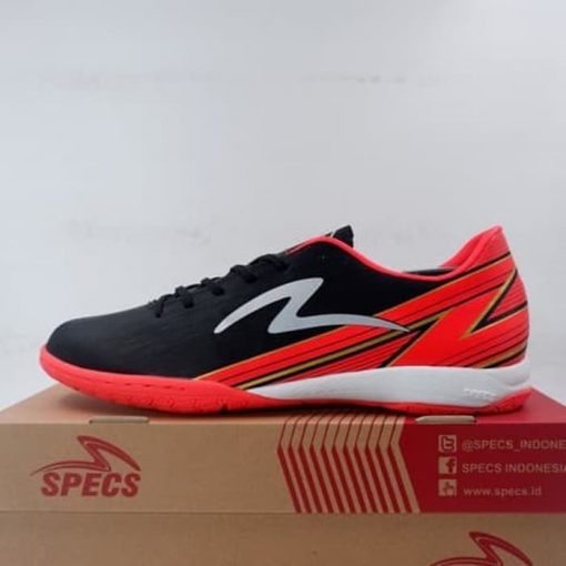 Sepatu Futsal Specs Acc Lightspeed 20 IN Black Bright Red 401393 Ori Murah