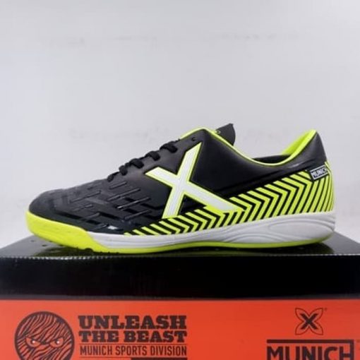 Sepatu Futsal Munich Krypton IN Black Lime MUFW0810LM Original BNIB Murah