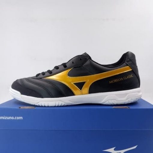 Sepatu Futsal Mizuno Morelia Sala Classic IN Black Gold Q1GA200250 Ori Murah