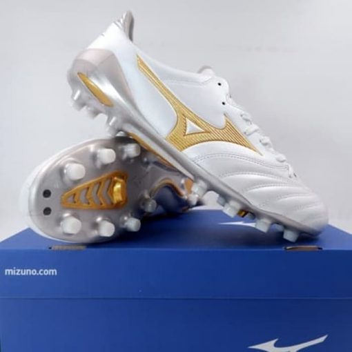 Sepatu Bola Mizuno Morelia Neo II MD White Gold P1GA205350 Original Murah