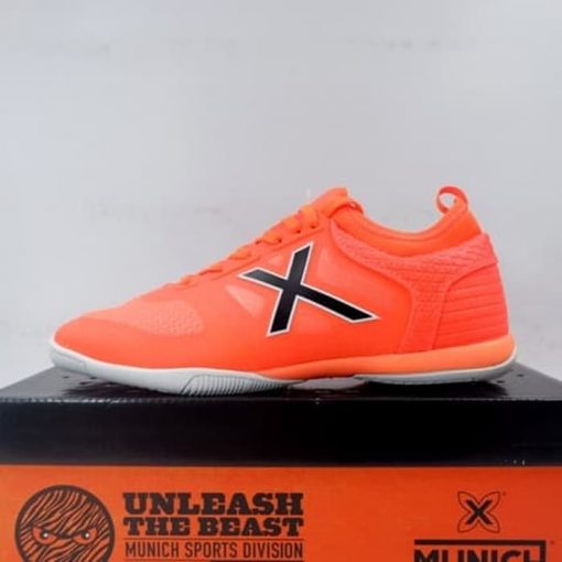 Sepatu Futsal Munich Tiga Indoor White Orange 3190034 Original BNIB Murah