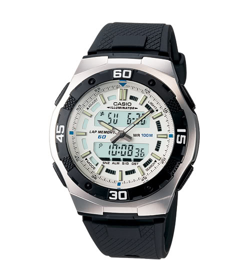 Casio AQ 164 W (Rubber & Rantai)